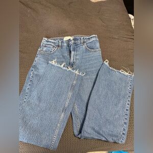 Abercrombie & Fitch Frayed Hem Blue Jeans